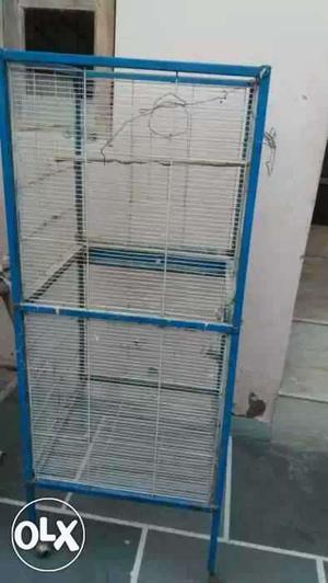 Birds cage two portion wit trays original cost Rs