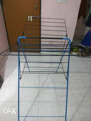 Black And Blue Steel Clothes Drying Rack
