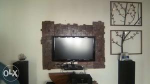 Black Metal Wall Mount TV Stand