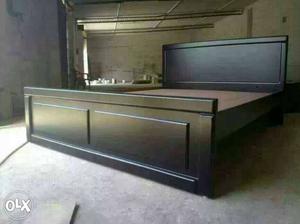 Black Wooden double cot. Home delivery