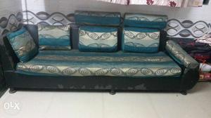 Blue And Black Fabric Couch