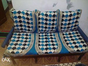 Blue And White Fabric Sofa