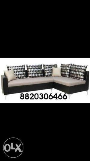Brand new grey black sectional sofa
