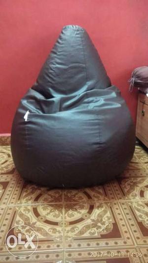 Broun Leather Beanie Bag Chair