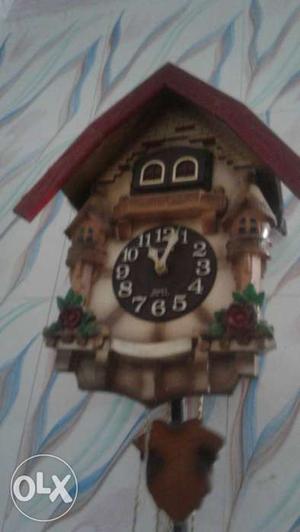 Brown And Red Cuckoo Clock