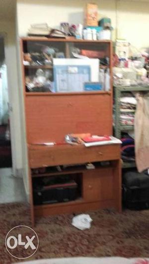 Brown Wooden Drawer With Hutch