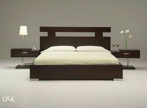 Brown Wooden double bed side tables extra price