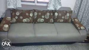 Camel Colour 5 seater, Leatherette sofa, only for