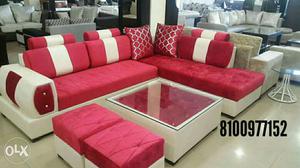 Colourful sofa set made of good quality materials.