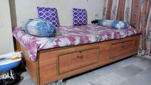 Diwan with storage and mattress for sale.