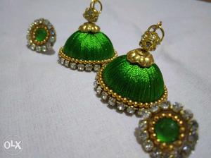 Green jumkas(silk thread)