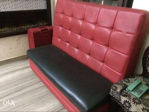 HOUSE CLEARANCE OFFER...leather rexine sofa for