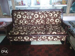 Heavy Wooden Five Seater Sofa Set