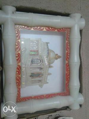 Khwaja garb nawaz Art Work With White Bamboo Frame