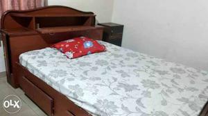 King Size Solid Wooden Cot with Kurl-On mattress.