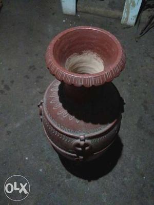 Maroon Clay Vase