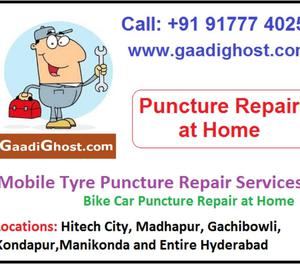 Mobile Bike Car Tyre Puncture Repair Services in Madhapur