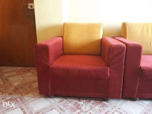 One sofa and 2 chair with sofa cover and nice