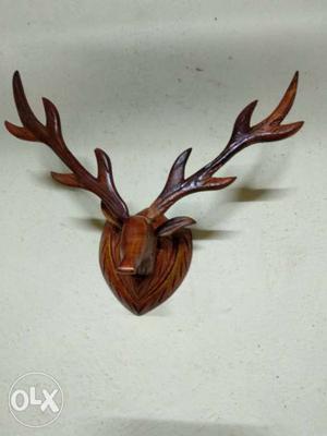 Pair of Wooden Deer Wall mount decorative.Good