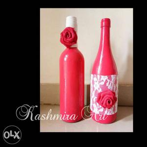 Pink And White Plastic Bottle