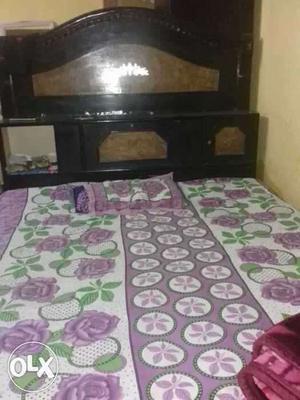 Purple And White Floral Print Bedspread