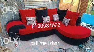 Red And Black Chaise Couch