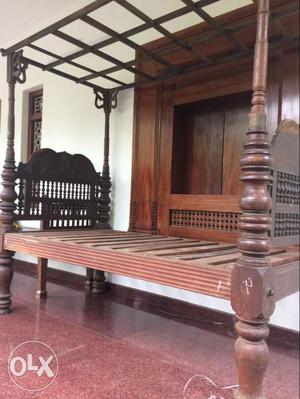 Sapramancham cot.very antique.made with teak wood
