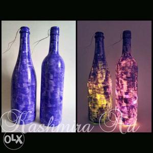 Two Purple And Orange Bottle Decors Collage
