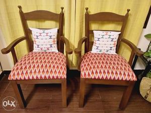 Two Solid wood designer chairs