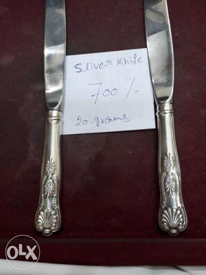 Two Stainless Steel Table Knives