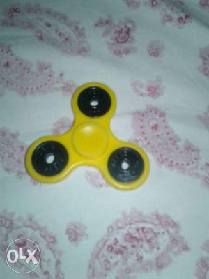 Yellow Tri-spinner Fidget Toy