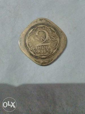 2 aana,coin of ,india