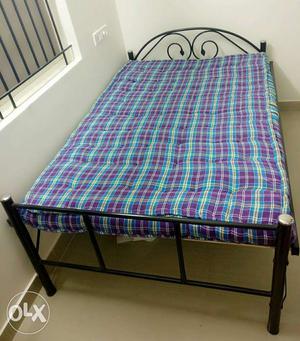 Double bed cot with mattress for  rupees.