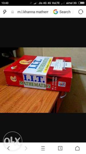 Iit mathematics book by M.L.khanna
