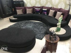 Luxurious sofa set with ottoman at 