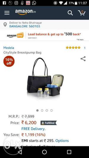 Medela pump, Bag to carry expressed milk and extra manual