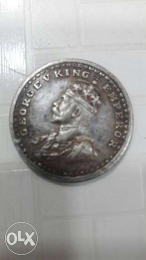 One rupees Silver coin  George B king emperor