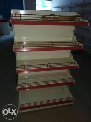 Red And White Metal Rack