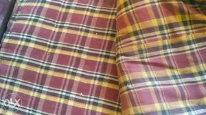 Red And White Plaid Textile