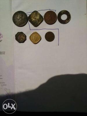 Seven Bronze Coin Collection