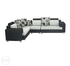 White And Black Sectional Couch