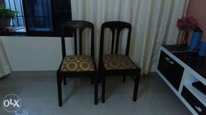 Wooden chairs with cushion - 2nos