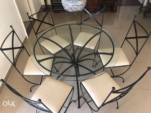 Wrought Iron Dining Table with 6 chairs