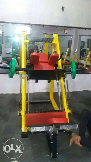 Yellow, Red, And Green Exercise Equipment Screenshot