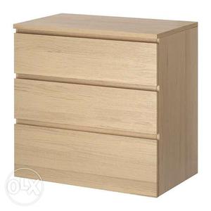 3-drawer chest, white stained oak veneer IKEA.