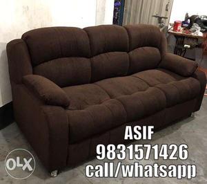 3 seater brown rycliner style sofa
