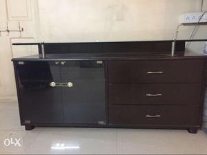 Brown Wooden TV Stand