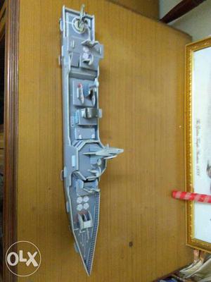 Grey Battleship Plastic Toy Figure