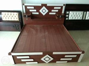 King Size Brown Wooden Storage Bed