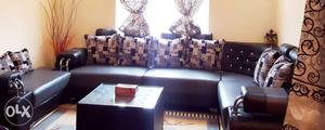 Leather corner sofa big size 6seater+2 seater +